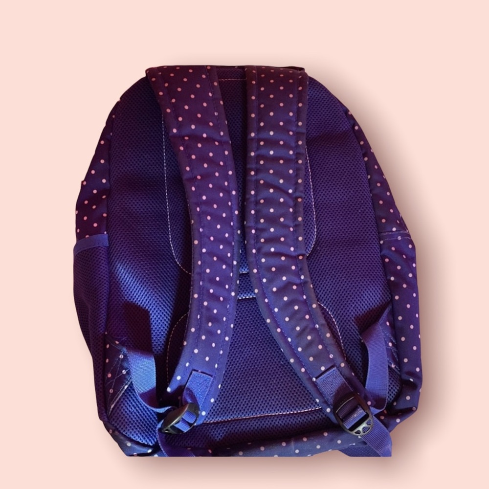 Navy blue with white polka dots book bag for boys & girls - Picture 3 of 3